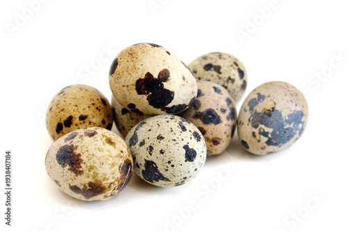 Quail eggs are isolated on a white background