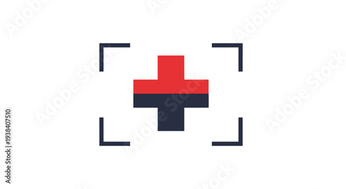 Red and black plus sign symbol.