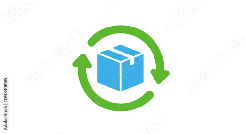Recycling Blue Box Logistics Concept.