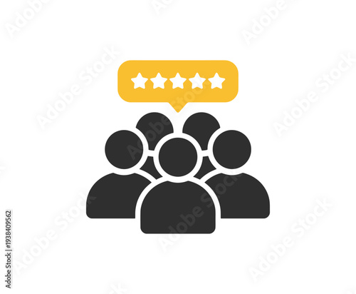 Audience feedback rating icon concept on isolated transparent background for marketing and business communication vector