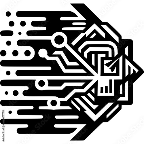 Cybernetic Circuitry: A striking graphic representation of digital connectivity, showcasing the intricate pathways and connections of the technological age.