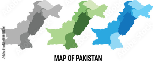 Map of Pakistan in different colour