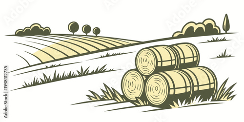 A variety of fresh vegetables and fruits displayed on a market stall. Vector