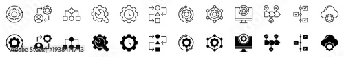 Workflow icon set. Vector illustration.