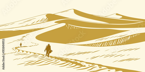 A serene landscape with a lone tree standing tall on a hill Vector