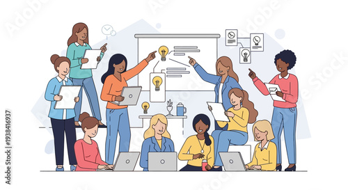 Diverse group of women celebrating equality and empowerment together.