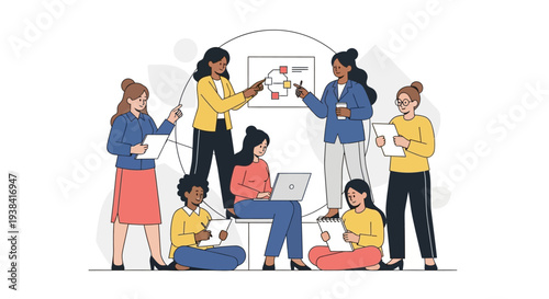 Diverse group of women celebrating equality and empowerment together.