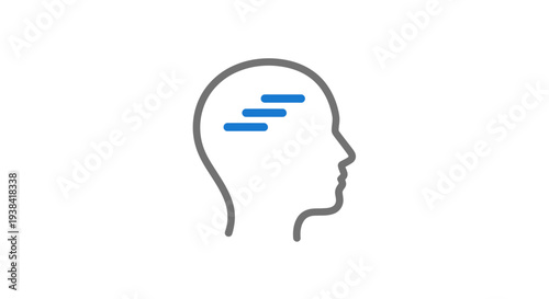 Thinking Brain Human Mind Profile.