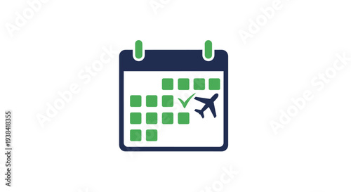 Travel calendar with airplane icon.