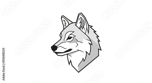 Wolf head in profile view.