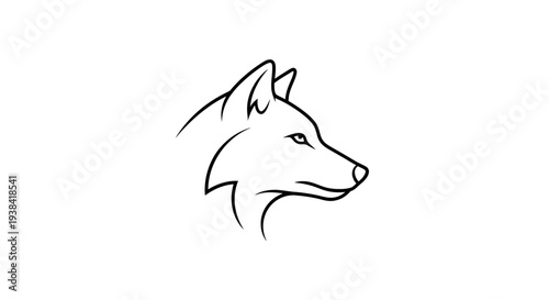 Wolf head in profile view.