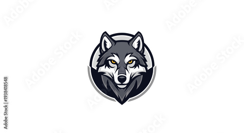 Wolf head logo cartoon animal.