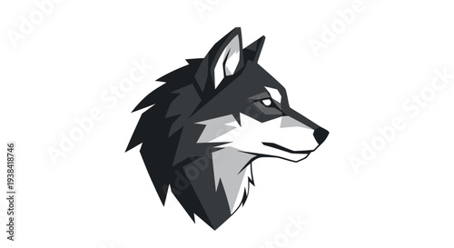 Wolf head profile view animal.