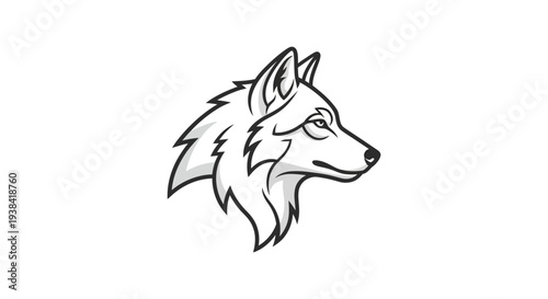 Wolf head profile view drawing.