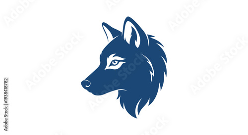 Wolf head profile view illustration.