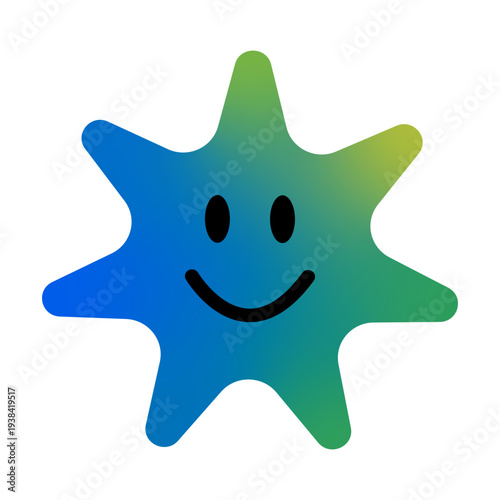 Cheerful gradient star icon showing happiness and joy