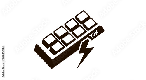 Y2K bug symbol with keyboard keys.