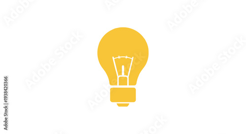 Yellow Light Bulb Icon Symbol.