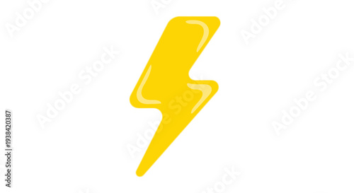 Yellow Lightning Bolt Icon Illustration.
