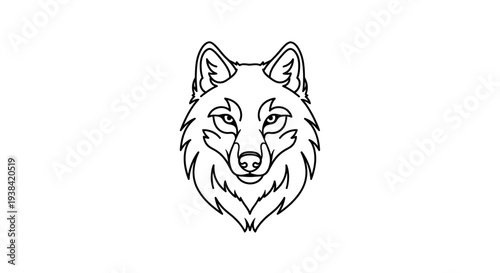 Wolf head with sharp teeth drawing.