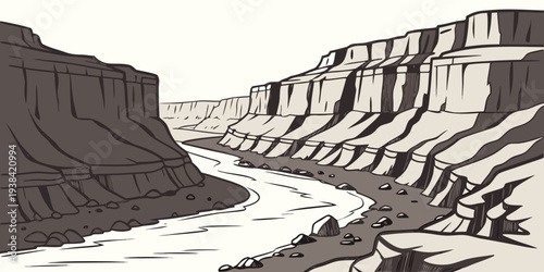 A vast desert landscape with towering sand dunes under a clear sky Vector