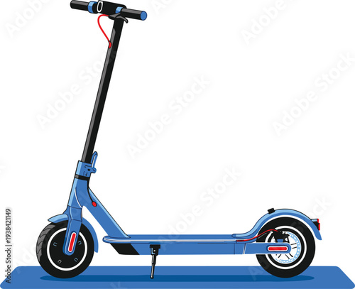 Electric Kick Scooter Modern Urban Transportation Vector Illustration for Eco Friendly Mobility City Commuting Smart Transport and Electric Vehicle Concept