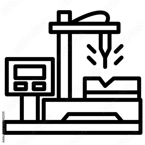 Cnc Machine line icon