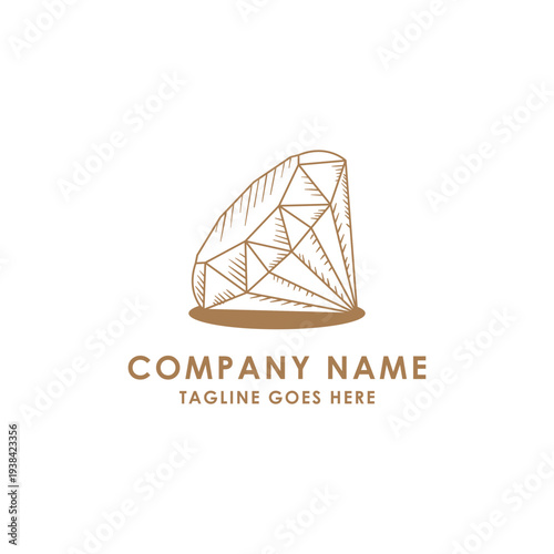 Luxury Diamond Logo Design With Elegant Hand Drawn Style