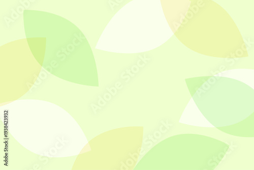 グリーンカラーの葉形パターンが広がるナチュラル抽象背景素材