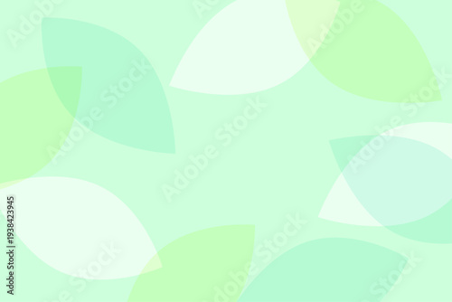 グリーンカラーの葉形パターンが広がるナチュラル抽象背景素材