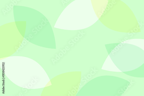 グリーンカラーの葉形パターンが広がるナチュラル抽象背景素材