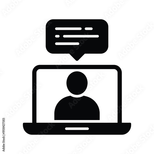 Online education on laptop, remote lesson, video conference communication, virtual meeting, distance learning webinar