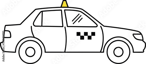 Simple black and white outline icon representing a yellow roof light taxi vehicle