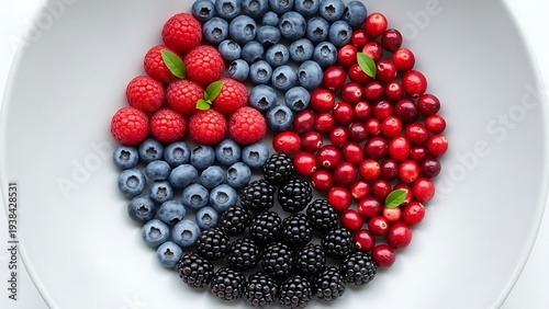 Artistic berry medley composition displays vibrant colors and natural design
