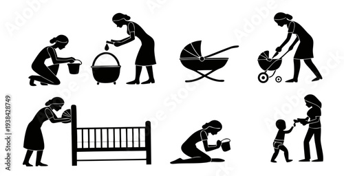 A diverse collection of people engaged in various activities and hobbies. Vector