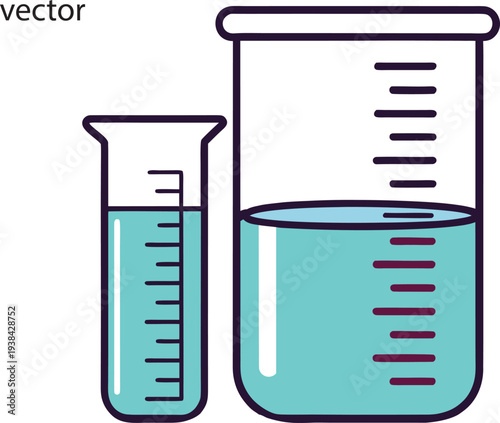 Laboratory Beaker and Measuring Cylinder and Conical Flask Vector silhouette illustration. Laboratory icon. Laboratory line act vector and  Black and White and Illustration  Formats Included EPS