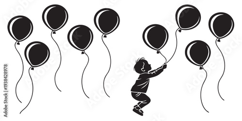 Two dancers performing with balloons in a festive atmosphere Vector