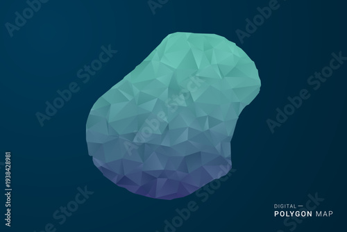 Nauru Map - Polygon Style Vector Illustration with Teal Blue Gradient, Low Poly Geometric Design, Digital and Technology Inspired, Clean Silhouette on Dark Background.