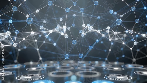 Abstract Scientific Molecular Bonding Pattern as a Futuristic Digital Technology Backdrop