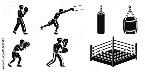 Boxers in action with a ring and bottles of alcohol Vector