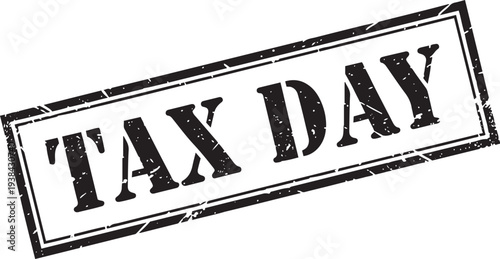 Tax Day Rubber Stamp Illustration