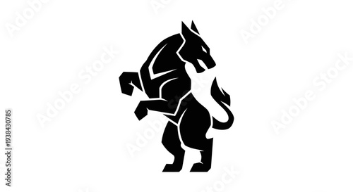 Foto Stylized wolf silhouette on white