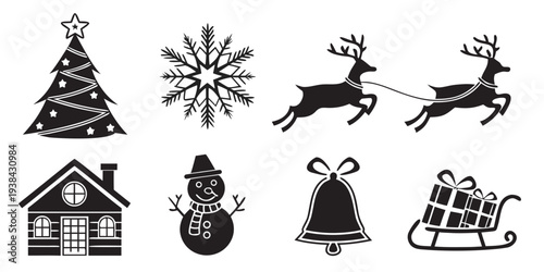 A delightful collection of winter and holiday-themed icons. Vector