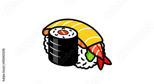 Sushi illustration on white background