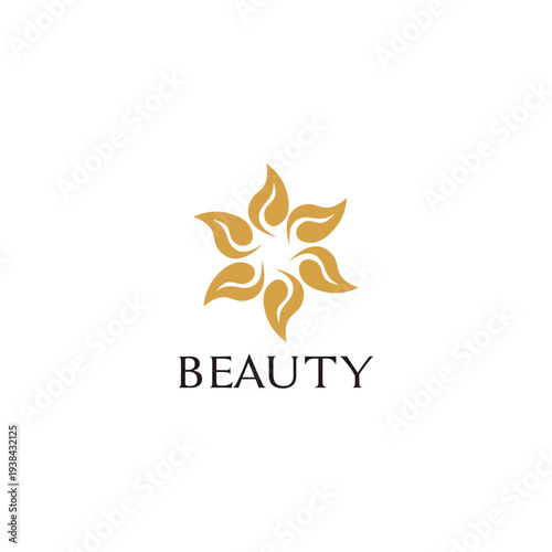 Luxury leaf beauty flower logo design