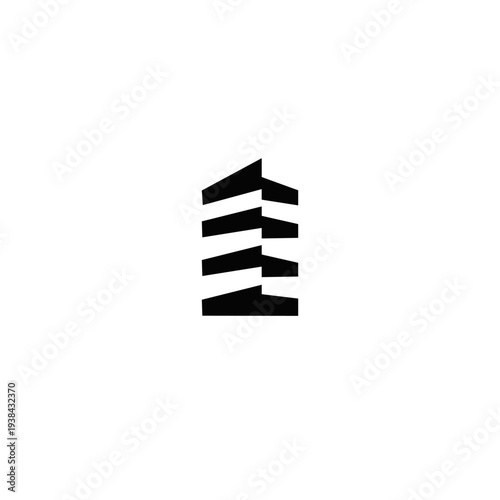 Modern skyscraper building logo design