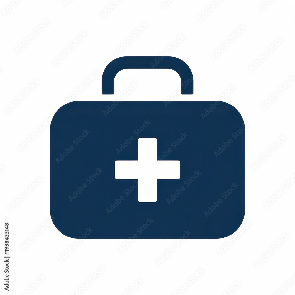 Fototapeta premium Dark blue medical kit first aid kit symbol white