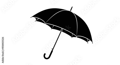 black umbrella isolated on white