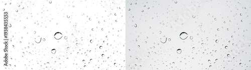 Schilderij op canvas Water drops glass dense rain overlay smooth grain bokeh drip PNG transparent abs