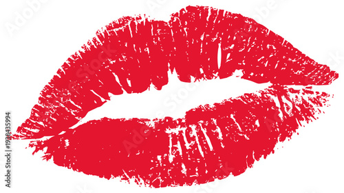 Red lipstick kiss imprint